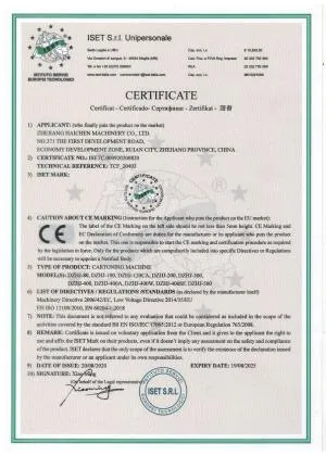 CE Certification for Cartoning Machines